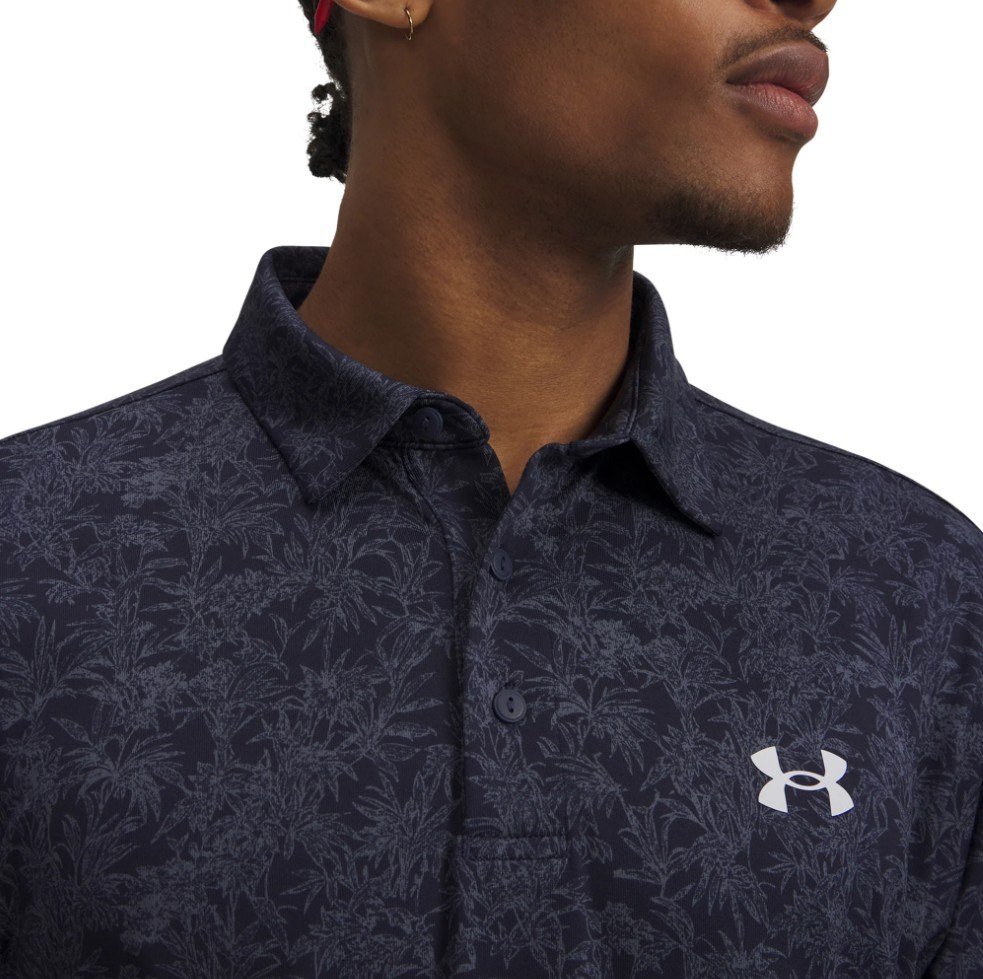 Under Armour Playoff 3.0 Printed heren polo, midnight navy/white