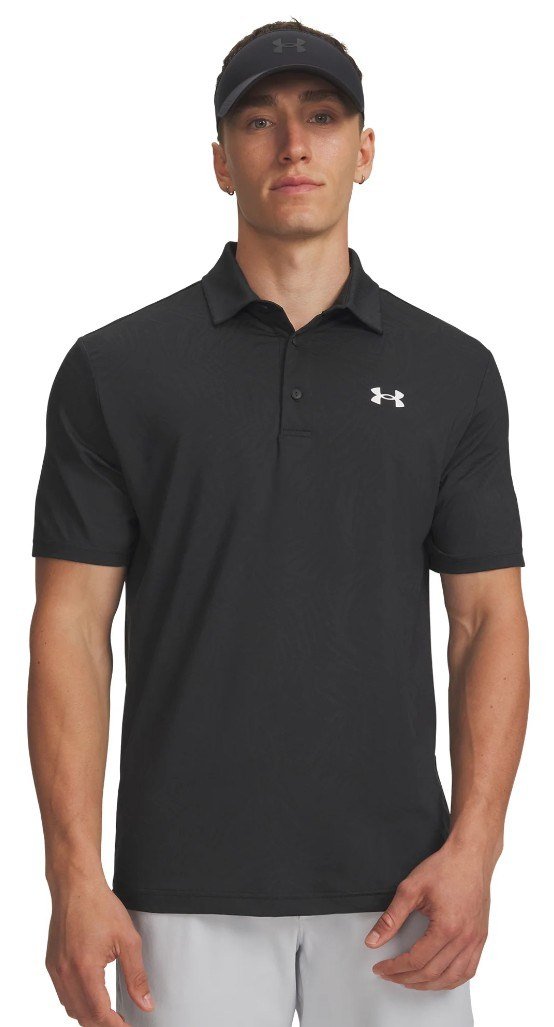 Under Armour Playoff Jacquard heren polo, zwart/antraciet