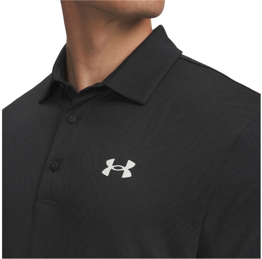 Under Armour Playoff Jacquard heren polo, zwart/antraciet