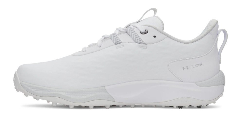 Under Armour Drive Pro Clone Spikeless heren golfschoenen, wit/metallic gunmetal