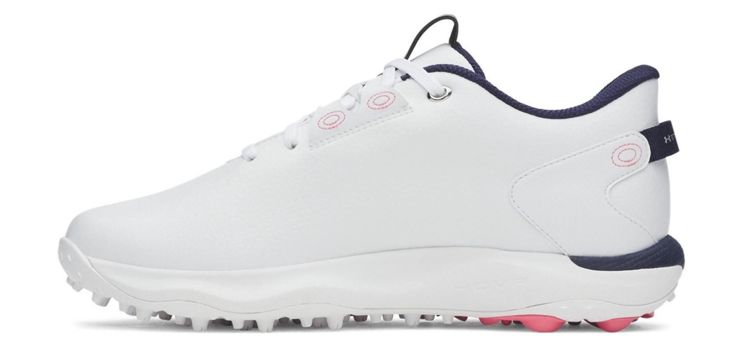 Under Armour Drive Fade 2 Spikeless dames golfschoenen, wit/metallic zilver