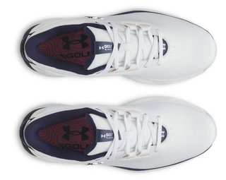 Under Armour Drive Fade 2 Spikeless dames golfschoenen, wit/metallic zilver