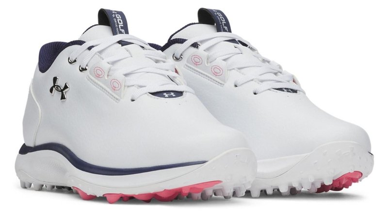 Under Armour Drive Fade 2 Spikeless dames golfschoenen, wit/metallic zilver