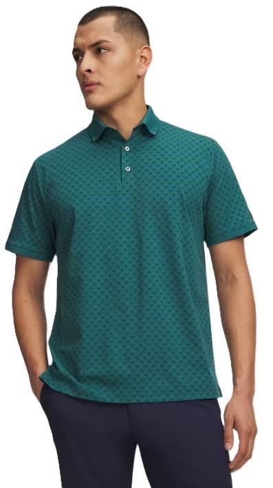 Under Armour ArmourDry Print Rib heren polo, rack green/arden green/midnight navy