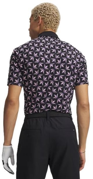 Under Armour ArmourDry Printed heren polo, zwart/posh pink/wit