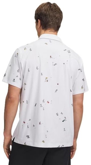 Under Armour ArmourDry Printed heren polo, wit/rack green/zwart