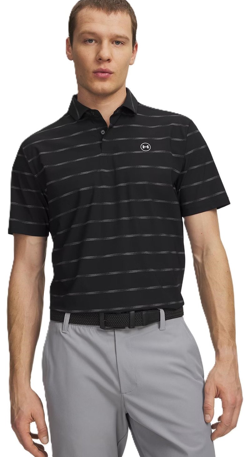 Under Armour Drive Chill Printed heren polo, black/castlerock/halo gray