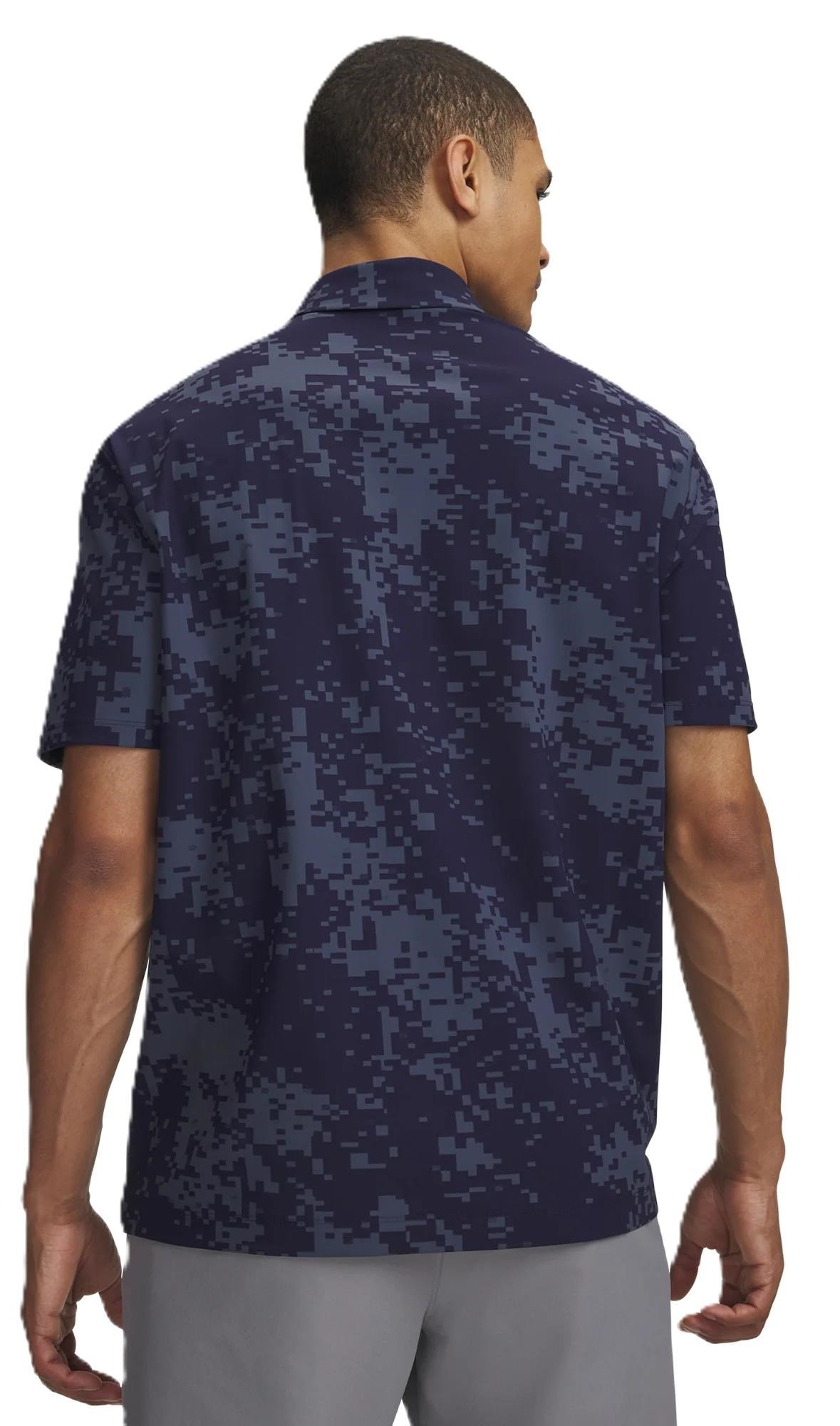 Under Armour Drive Chill Printed heren polo, midnight navy/halo grey