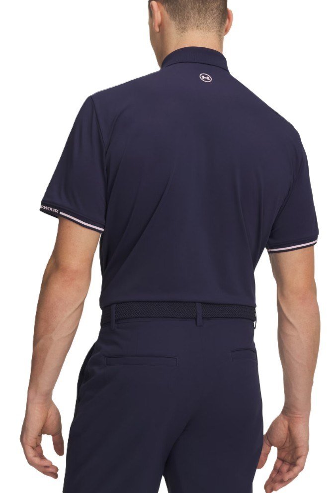 Under Armour Dry Pique heren polo, midnight navy/prime pink