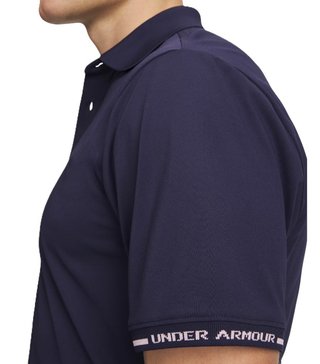Under Armour Dry Pique heren polo, midnight navy/prime pink