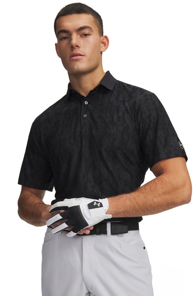 Under Armour Dry Jacquard heren polo, zwart/antraciet
