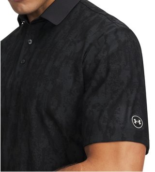 Under Armour Dry Jacquard heren polo, zwart/antraciet