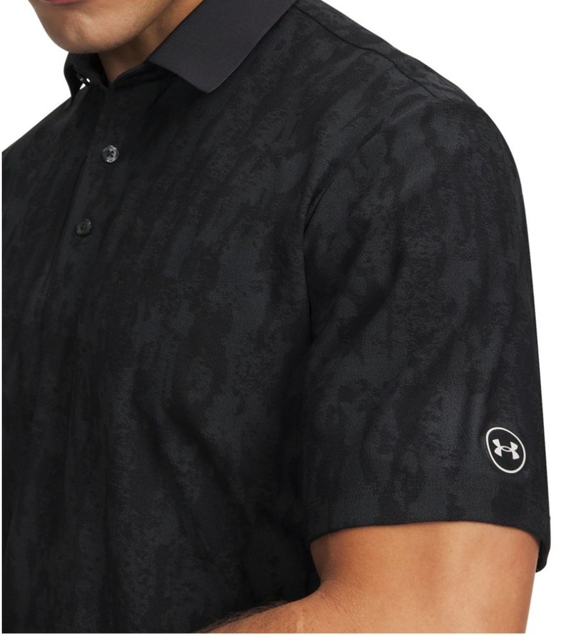 Under Armour Dry Jacquard heren polo, zwart/antraciet