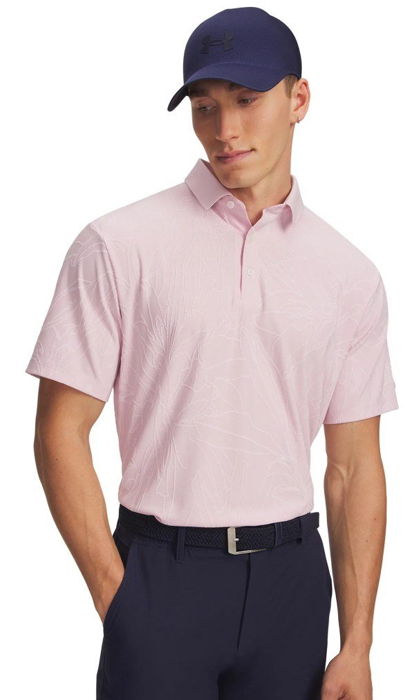 Under Armour Dry Jacquard heren polo, prime pink/pink dusk