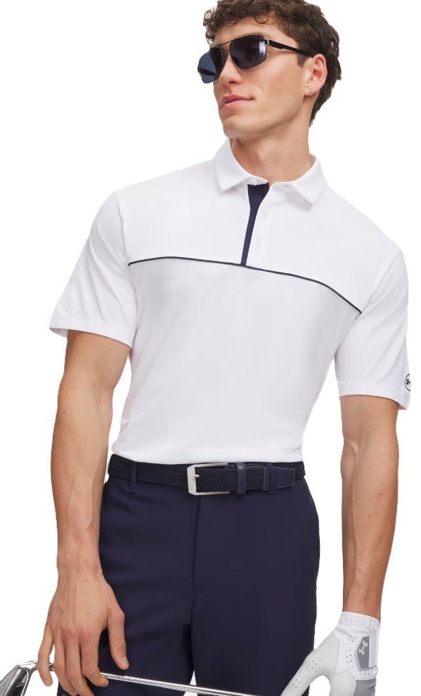 Under Armour Dry Horizon heren polo, wit/midnight navy