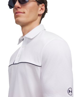 Under Armour Dry Horizon heren polo, wit/midnight navy