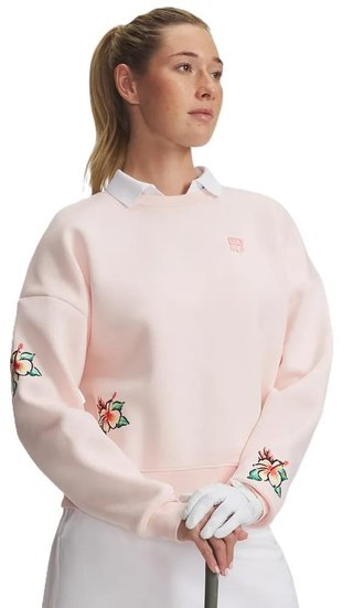 Under Armour Icon Golf Trip Crew dames sweater, roze