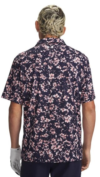 Under Armour Matchplay Printed heren polo, midnight navy/posh pink