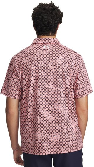 Under Armour Matchplay Printed heren polo, posh pink/midnight navy