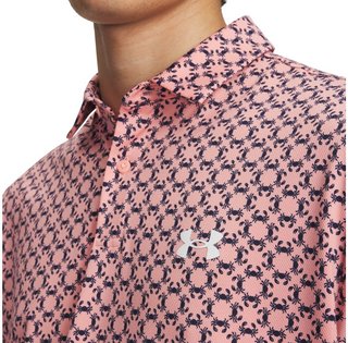 Under Armour Matchplay Printed heren polo, posh pink/midnight navy