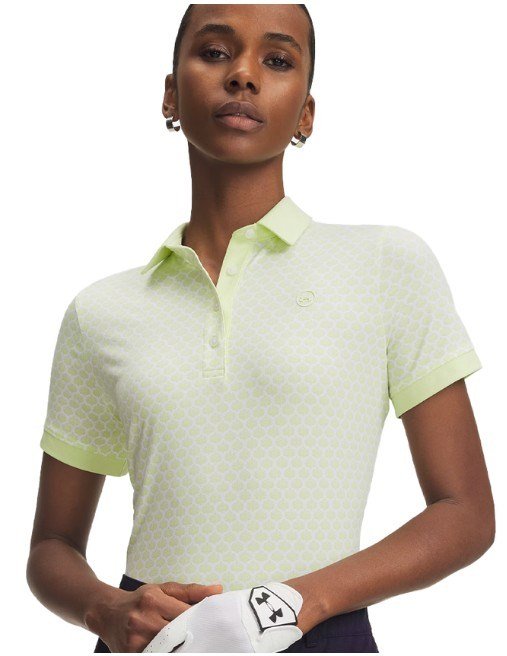 Under Armour Drive Printed dames polo, fade green/white