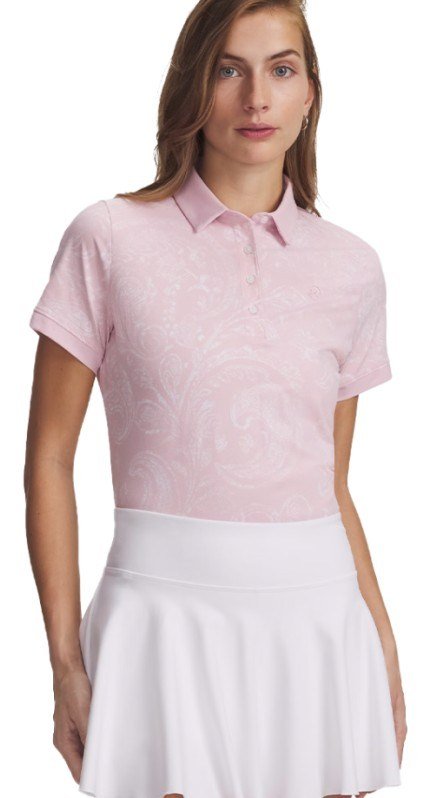 Under Armour Drive Printed dames polo, prime pink/white