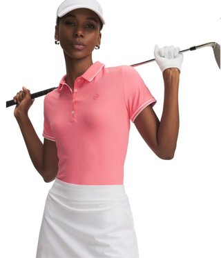 Under Armour Drive Chill dames polo, bittersweet pink/white