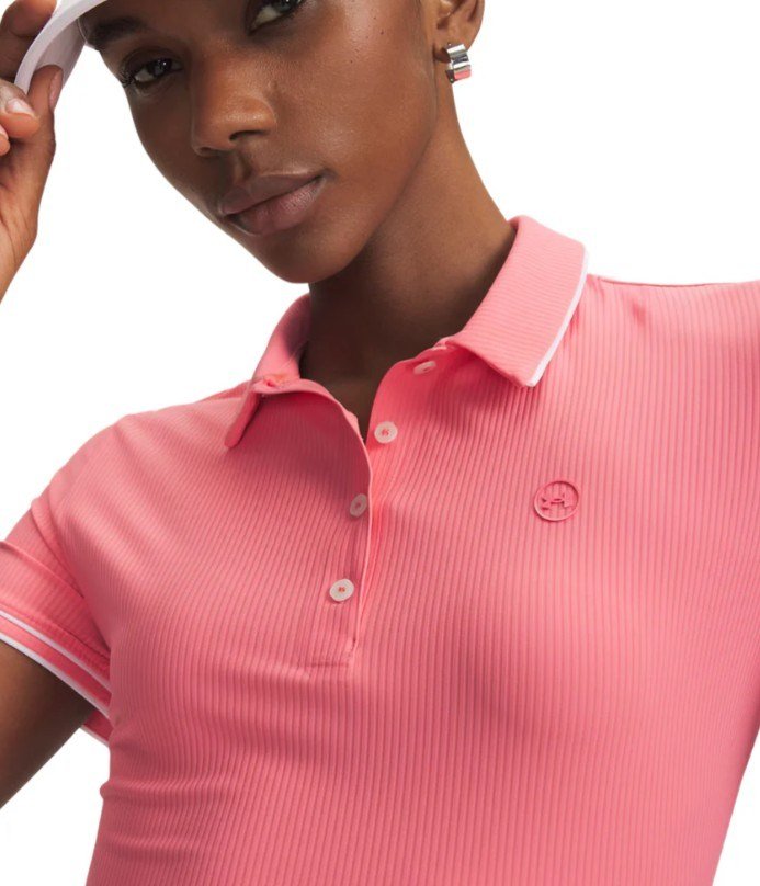 Under Armour Drive Chill dames polo, bittersweet pink/white