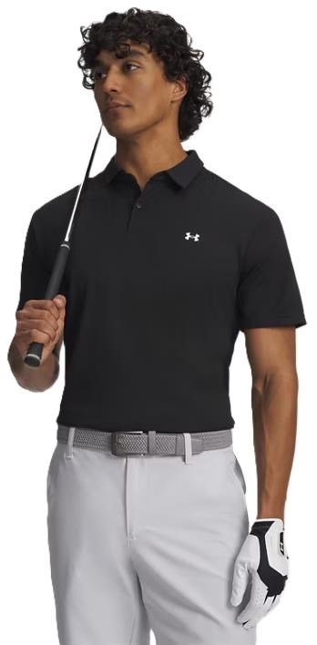 Under Armour Tee To Green Pique heren polo, zwart/wit