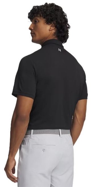 Under Armour Tee To Green Pique heren polo, zwart/wit