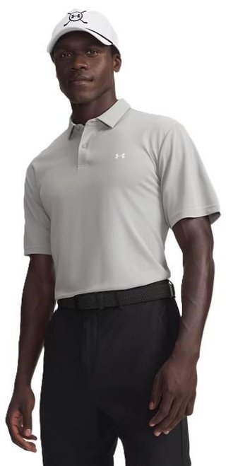 Under Armour Tee To Green Pique heren polo, titanium/white