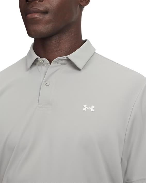 Under Armour Tee To Green Pique heren polo, titanium/white