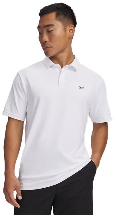 Under Armour Tee To Green Pique heren polo, wit/zwart