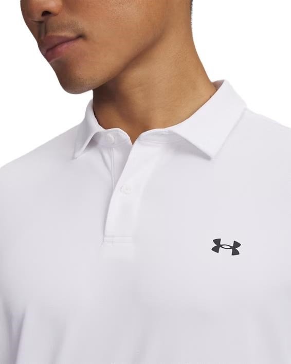 Under Armour Tee To Green Pique heren polo, wit/zwart