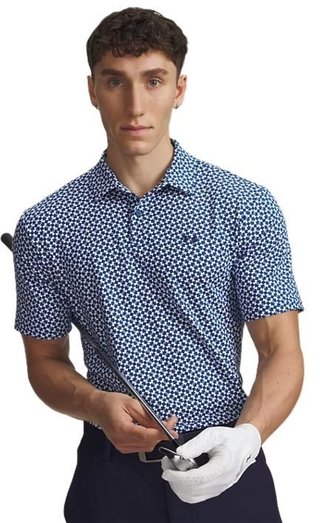 Under Armour UA T2G Printed heren polo, varsity blue/white/midnight navy
