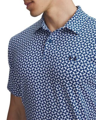 Under Armour UA T2G Printed heren polo, varsity blue/white/midnight navy