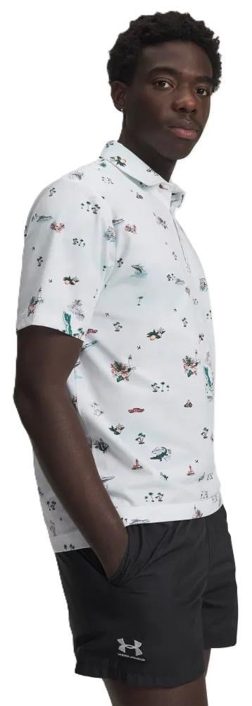 Under Armour ArmourDry Golf Trip Printed heren polo, wit