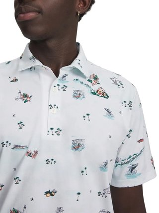 Under Armour ArmourDry Golf Trip Printed heren polo, wit
