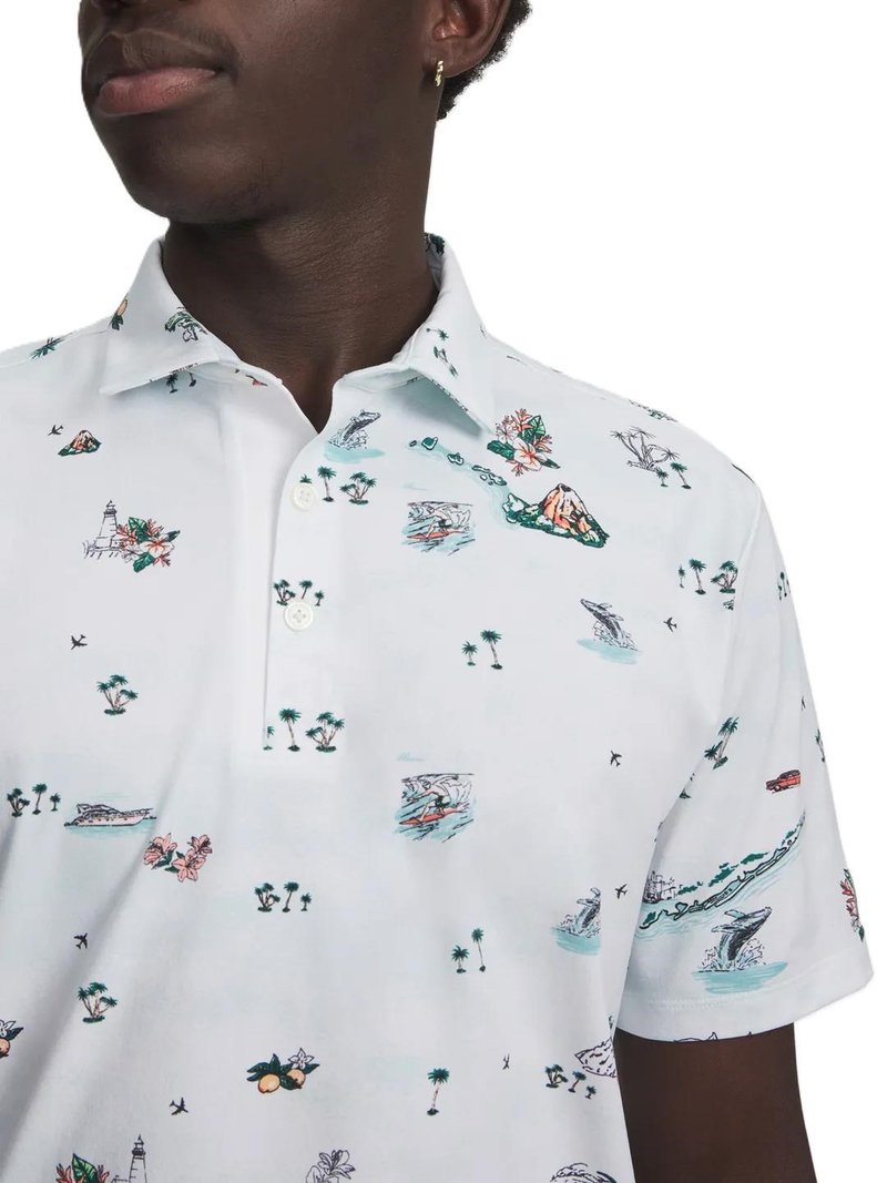 Under Armour ArmourDry Golf Trip Printed heren polo, wit