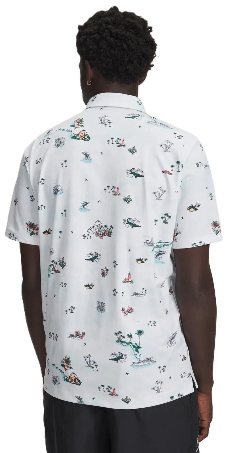 Under Armour ArmourDry Golf Trip Printed heren polo, wit