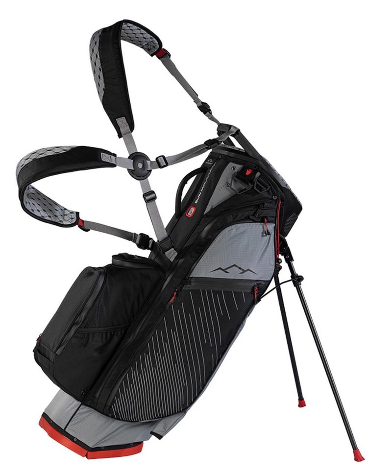 Sun Mountain H2NO E-4.5 14 Way VLO waterproof stand bag, nickel/black/red