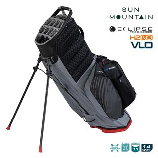 Sun Mountain H2NO E-4.5 14 Way VLO waterproof stand bag, nickel/black/red