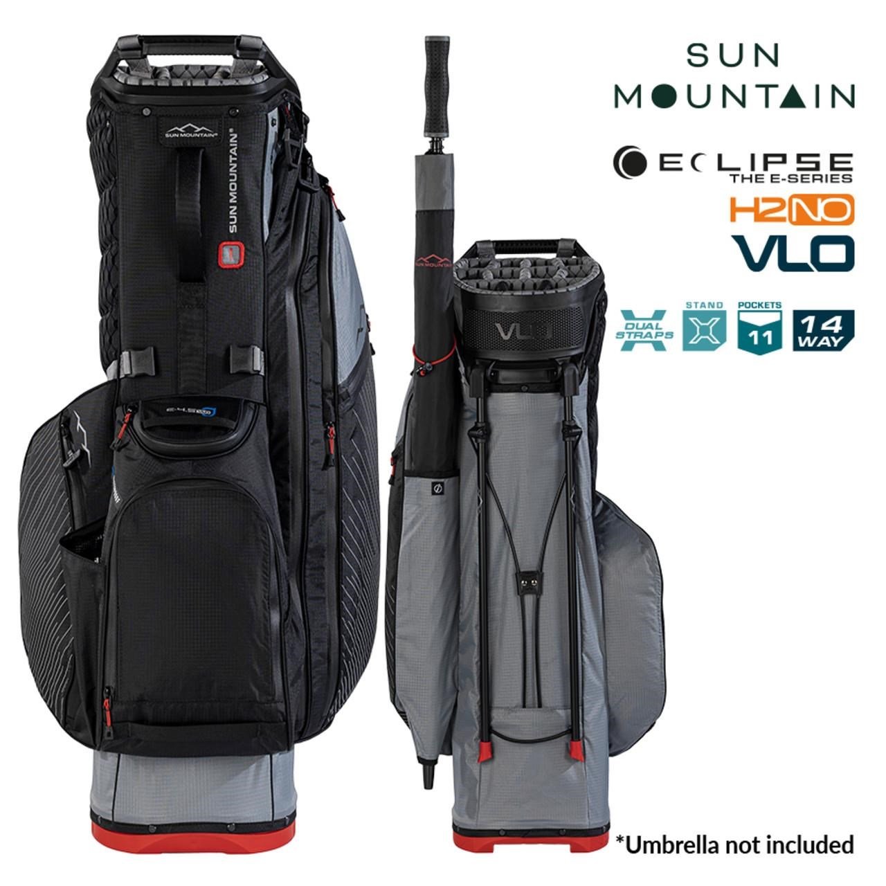 Sun Mountain H2NO E-4.5 14 Way VLO waterproof stand bag, nickel/black/red