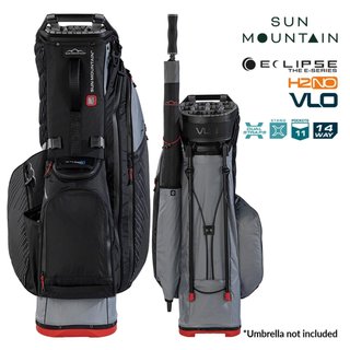 Sun Mountain H2NO E-4.5 14 Way VLO waterproof stand bag, nickel/black/red