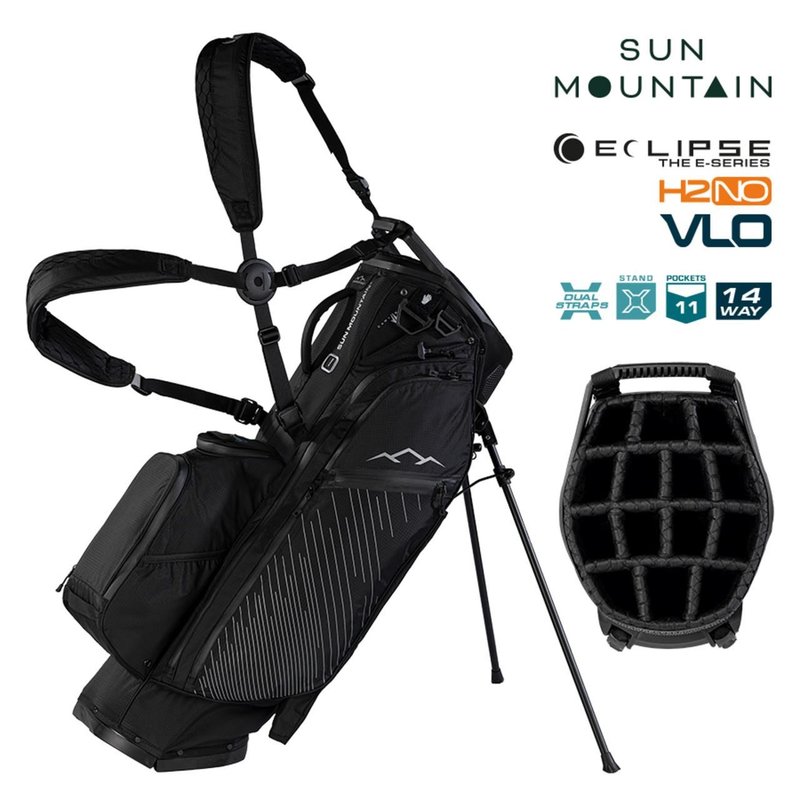Sun Mountain H2NO E-4.5 14 Way VLO waterproof stand bag, black/steel