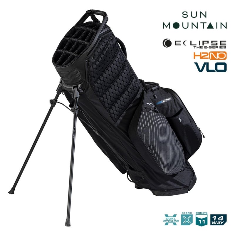 Sun Mountain H2NO E-4.5 14 Way VLO waterproof stand bag, black/steel