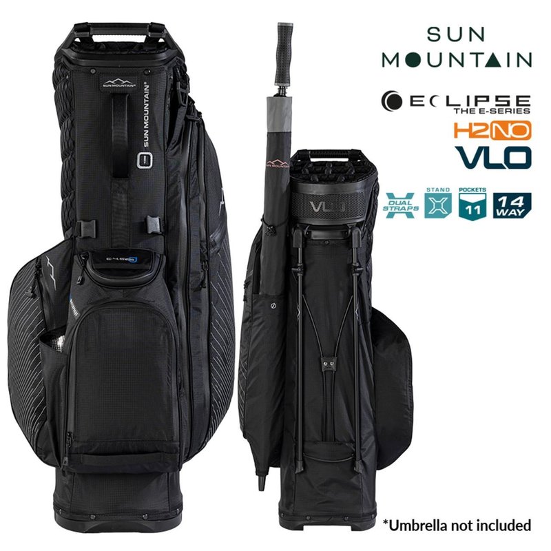 Sun Mountain H2NO E-4.5 14 Way VLO waterproof stand bag, black/steel