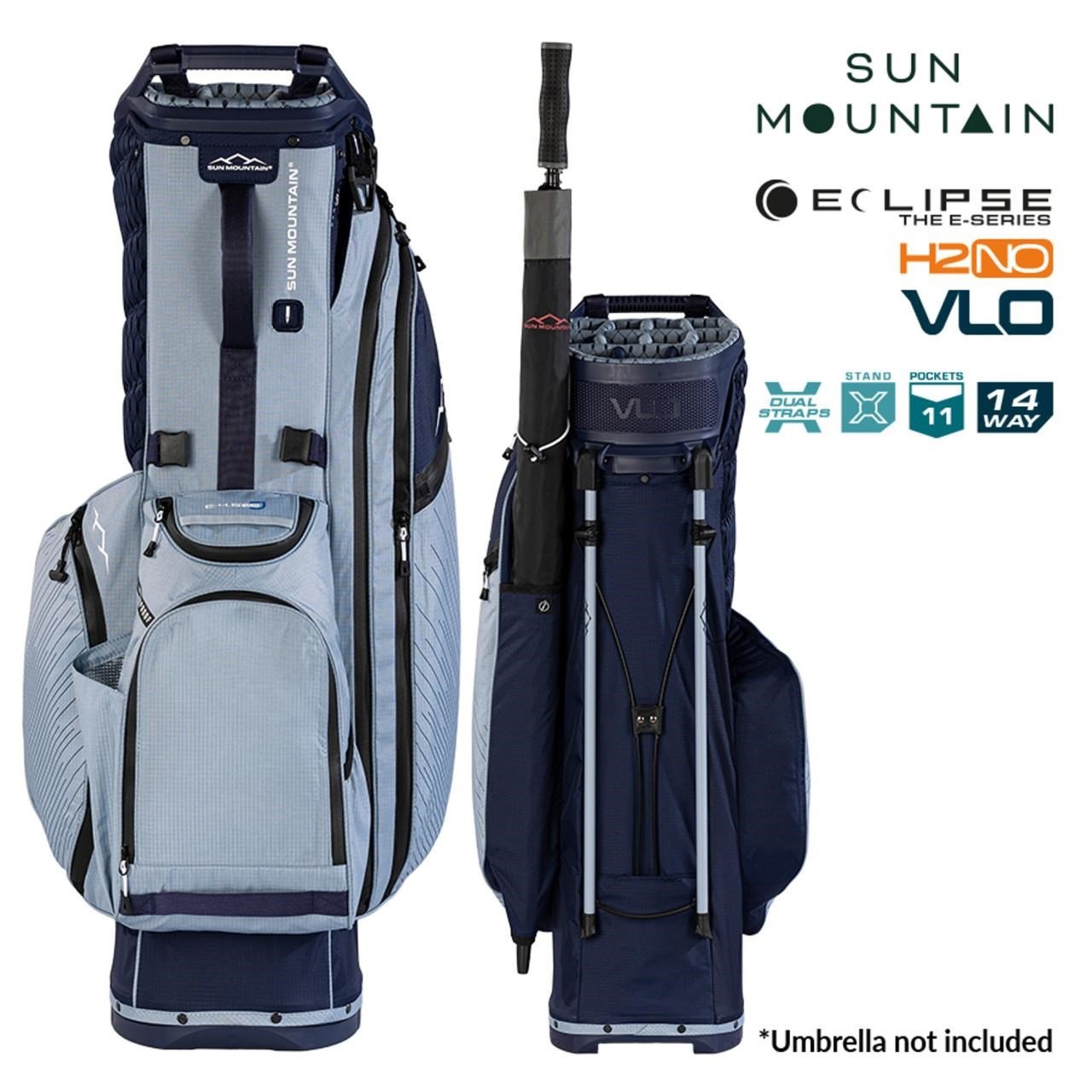 Sun Mountain H2NO E-4.5 14 WAY VLO waterproof stand bag, navy/ash
