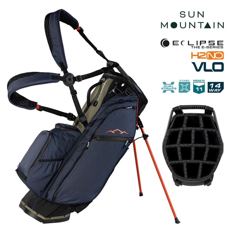 Sun Mountain H2NO E-4.5 14 Way VLO waterproof stand bag, black/ink/olive