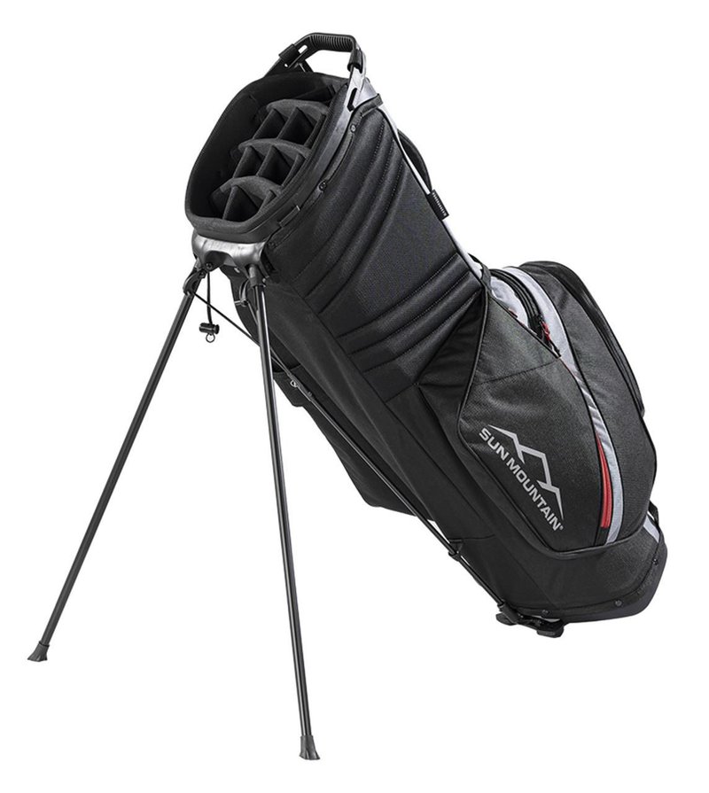 Sun Mountain Forerunner stand bag, zwart/nikkel/rood